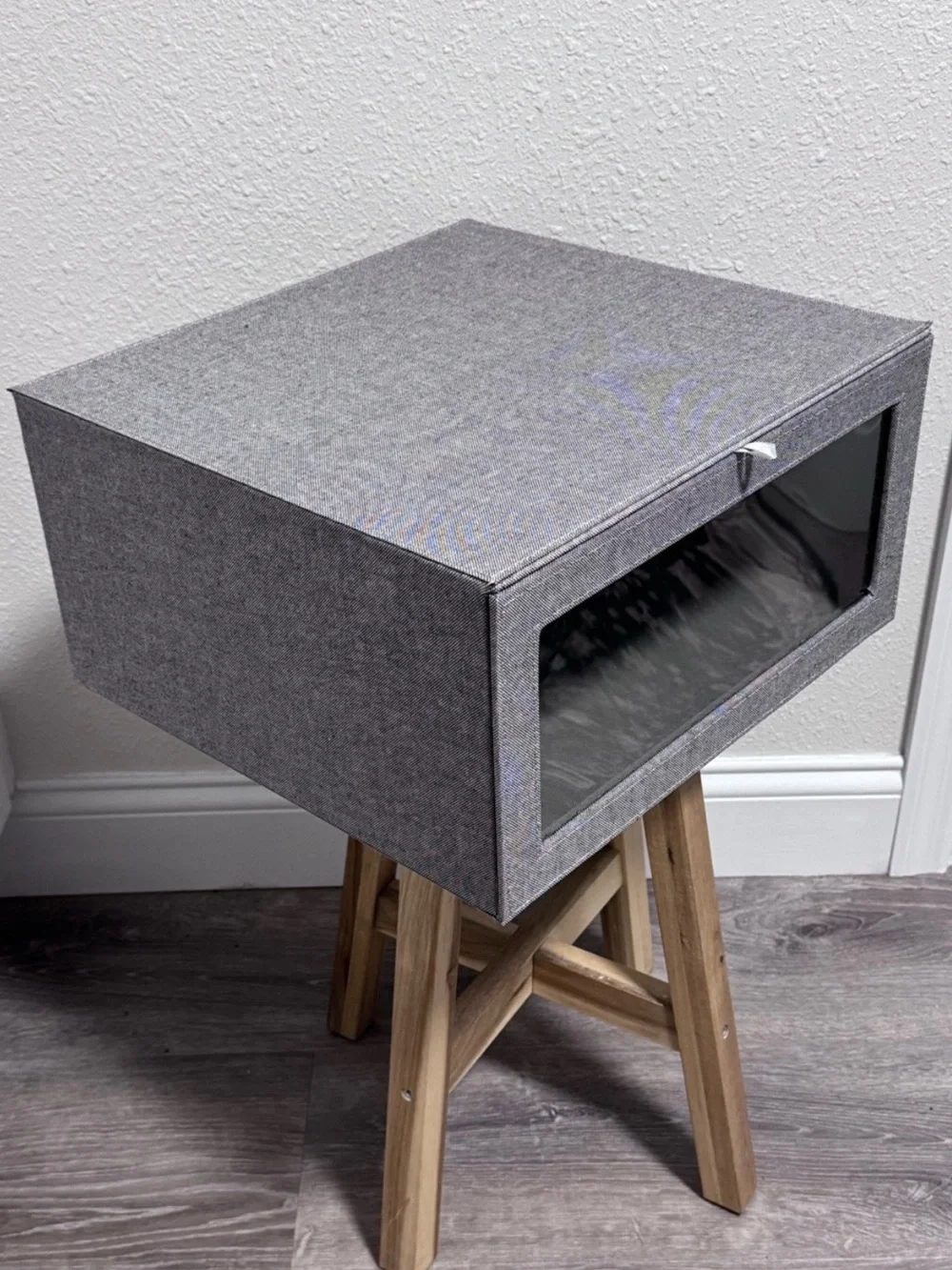 Cambridge Drop-Front Sweater Box in Grey - The Container Store EUC
